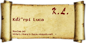 Kárpi Luca névjegykártya